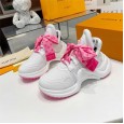 Louis Vuitton Snow White Skin Scarf Bow Sports Shoes-4 Color