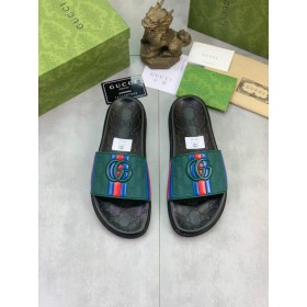 Gucci new casual classic style slippers(green)