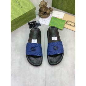 Gucci new casual classic style slippers(blue)